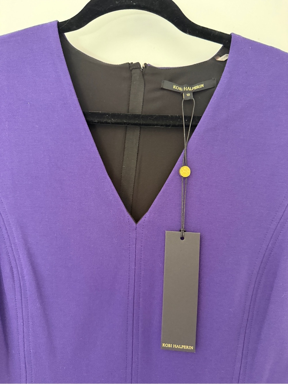 Kobi Halperin Estella Flounce Dress Plum Purple Retail $298 Size 8 NWT Career - Picture 3 of 11